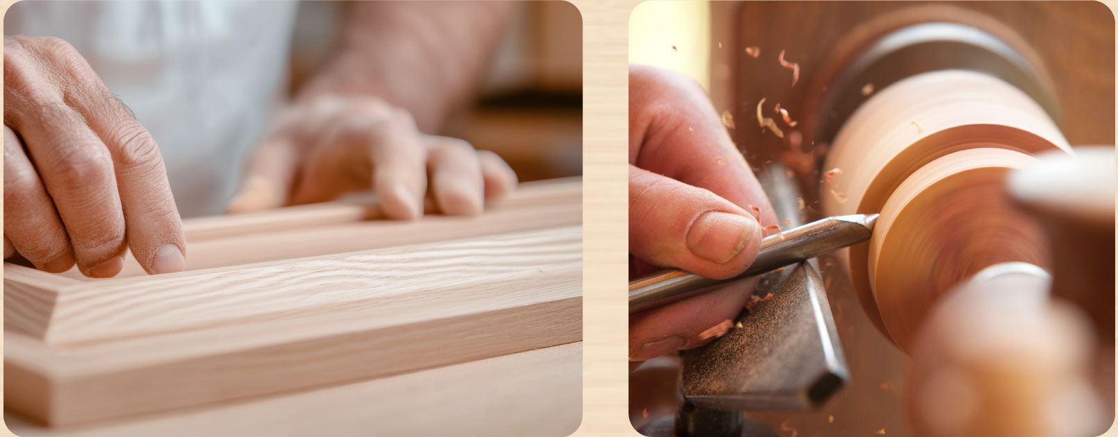 Boiseries en bois massif fabriquées sur mesure par les maîtres-ébénistes d’Atelier Taureau.